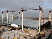 Lifting 2,000 ton Steel Roof Sections at Abu Dhabi Airport Hangar