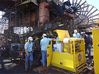 Lifting a Reclaimer Stacker for Bearing Replacement